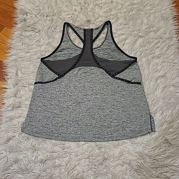 Under Armour womens soft gray logo polyester racerback tank top - Picture 5 of 6